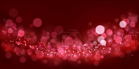 Abstract background in red tones with many shiny sparkles, some of which are in focus and others are blurred, creating a captivating bokeh effect.