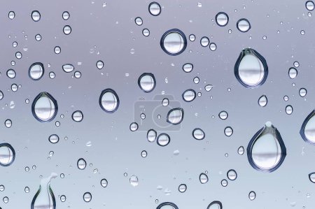 Foto de Close-up of drops of water on a glass surface - Imagen libre de derechos