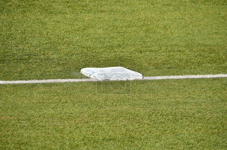 Photo for Close up of base on baseball field on the stadium - Royalty Free Image