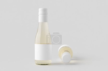 Téléchargez les photos : Petite maquette de bouteille de vin blanc. Bourgogne, alsace, forme de rhône. - en image libre de droit