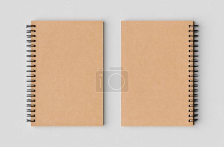 Foto de Cuaderno espiral Kraft maqueta, cubierta y parte posterior. - Imagen libre de derechos