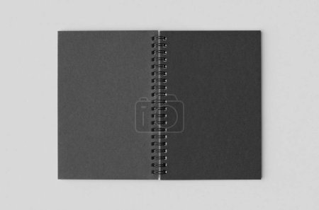 Foto de Cuaderno espiral negro maqueta, exterior. - Imagen libre de derechos