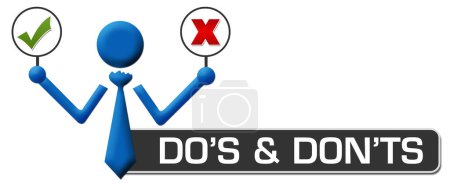 Dos and donts concept image with text and related symbols.