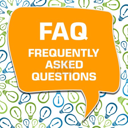 Photo for FAQ - Frequently Asked Questions concept image with text and bulb symbols. - Royalty Free Image