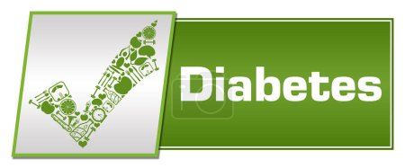 Foto de Imagen del concepto de diabetes con símbolos relacionados con el texto y la salud. - Imagen libre de derechos