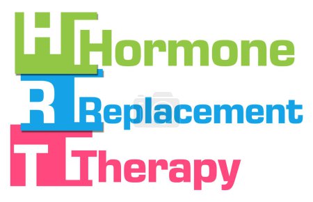 Téléchargez les photos : HRT - Hormone Remplacement texte thérapie écrite sur fond coloré. - en image libre de droit
