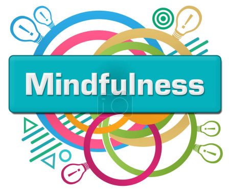 Foto de Mindfulness texto escrito sobre fondo de color turquesa. - Imagen libre de derechos