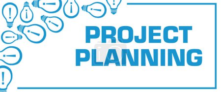 Photo for Project Planning concept image with text and bulb symbols. - Royalty Free Image