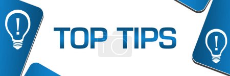 Foto de Top tips text written over blue background. - Imagen libre de derechos