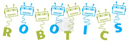 Foto de Robotics concept image with text and related symbols. - Imagen libre de derechos