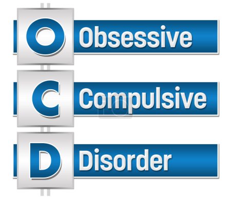 Photo for OCD - Obsessive Compulsive Disorder text written over blue background. - Royalty Free Image