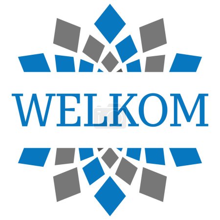 Photo for Welkom text written over blue green background. - Royalty Free Image