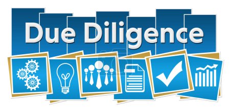 Photo for Due diligence concept image with text and business symbols. - Royalty Free Image