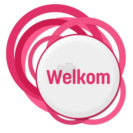 Photo for Welkom text written over pink background. - Royalty Free Image