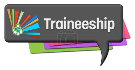 Photo for Traineeship text written over dark colorful background. - Royalty Free Image