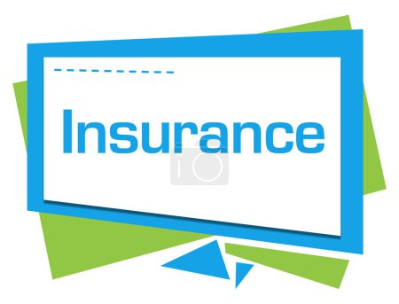 Photo for Insurance text written over green blue background. - Royalty Free Image