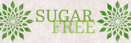 Sugar Free concept image avec du texte et laisse des symboles.