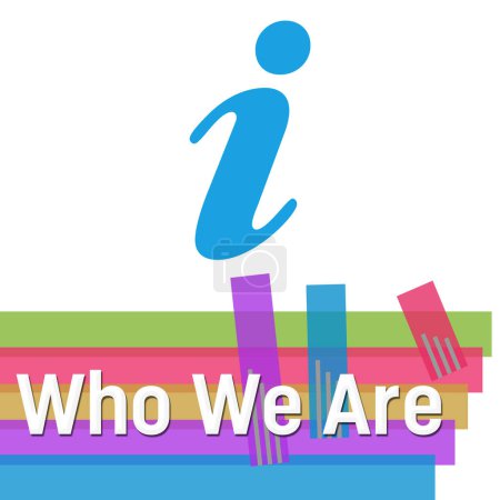 Photo for Who we are text written over colorful background. - Royalty Free Image