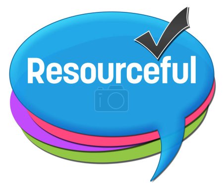 Photo for Resourceful text written over blue colorful background. - Royalty Free Image