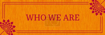 Photo for Who we are text written over orange yellow background. - Royalty Free Image