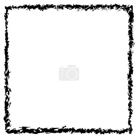 Square frame with notches isolated over white background.