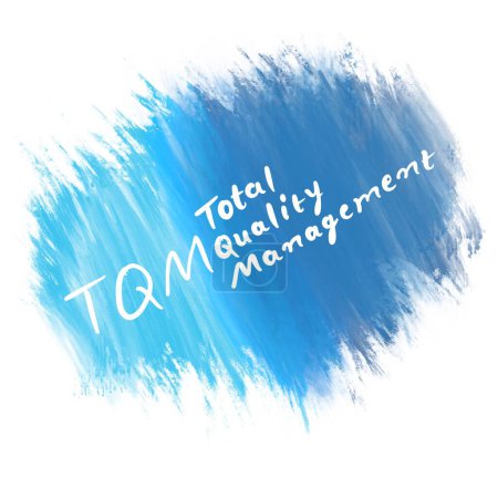 Photo for TQM - Total Quality Management text written over blue background. - Royalty Free Image
