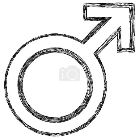 Photo for Sketch of male symbol isolated over white background. - Royalty Free Image