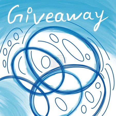 Photo for Giveaway text written over blue background. - Royalty Free Image