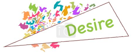 Photo for Desire text written over colorful background. - Royalty Free Image