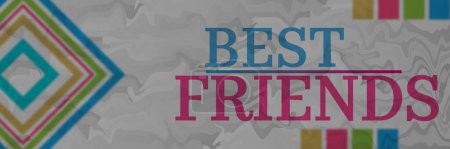 Photo for Best friends text written over colorful background. - Royalty Free Image