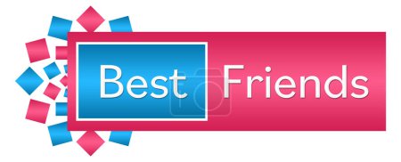 Photo for Best friends text written over pink blue background. - Royalty Free Image