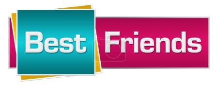 Photo for Best friends text written over pink turquoise background. - Royalty Free Image