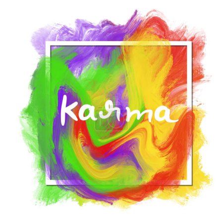 Téléchargez les photos : Karma texte écrit sur fond coloré. - en image libre de droit