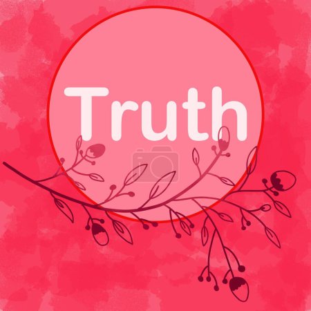 Foto de Texto de la verdad escrito sobre fondo rosa con elemento floral. - Imagen libre de derechos