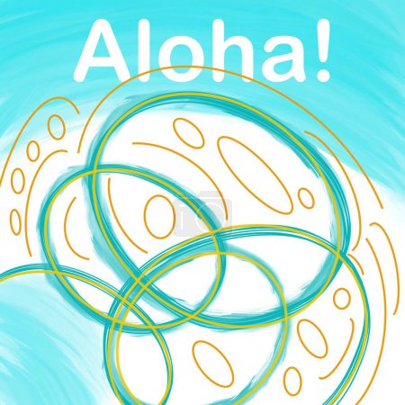 Téléchargez les photos : Aloha texte écrit sur fond turquoise. - en image libre de droit