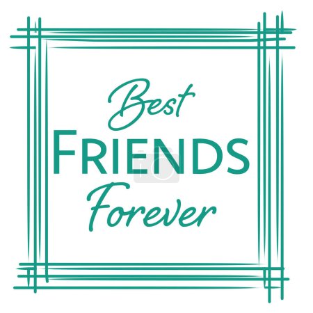 Photo for Best friends forever text written over turquoise teal background. - Royalty Free Image