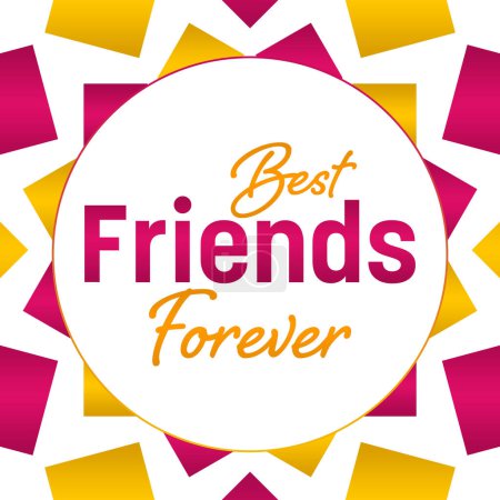 Photo for Best friends forever text written over pink orange yellow background. - Royalty Free Image