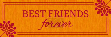 Photo for Best friends forever text written over pink orange background. - Royalty Free Image