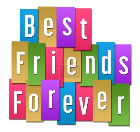 Photo for Best friends forever text written over colorful background. - Royalty Free Image