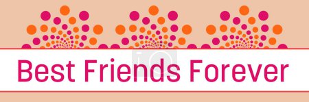 Photo for Best friends forever text written over pink orange background. - Royalty Free Image