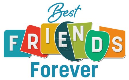 Photo for Best friends forever text written over colorful background. - Royalty Free Image