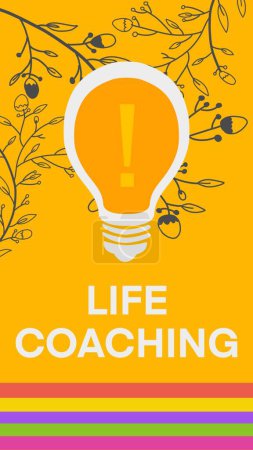 Photo for Life Coaching concept image with text and bulb symbol. - Royalty Free Image