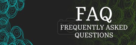 Photo for FAQ - Frequently Asked Questions text written over turquoise green dark background. - Royalty Free Image
