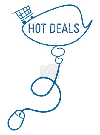Hot Deals concept image with text and shopping cart symbol.