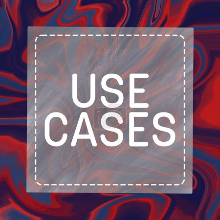 Photo for Use Cases text written over red blue background. - Royalty Free Image