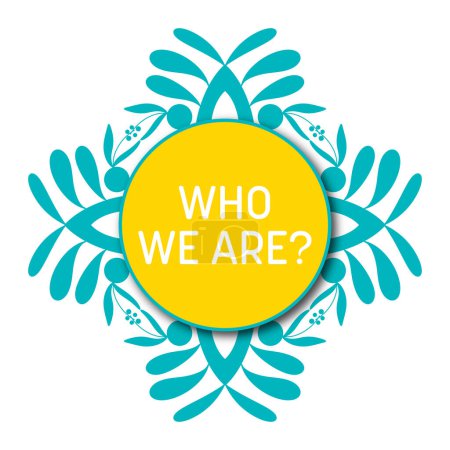 Photo for Who We Are text written over turquoise yellow background. - Royalty Free Image