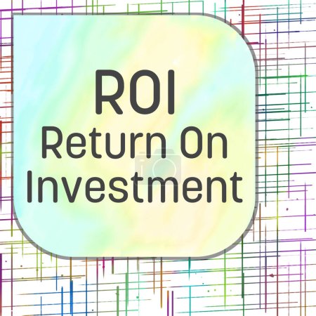 Téléchargez les photos : ROI - retour sur investissement texte écrit sur fond coloré. - en image libre de droit
