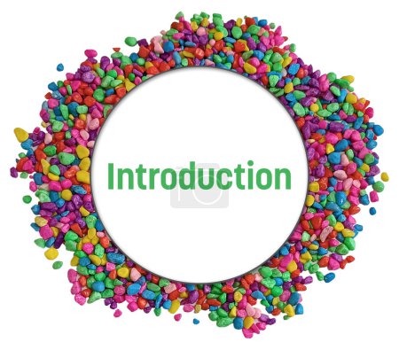 Introduction text written over colorful background.