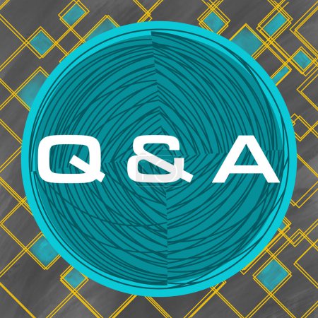 Photo for Q And A - Questions And Answers text written over dark turquoise background. - Royalty Free Image