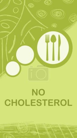 No Cholesterol concept image with text and spoon fork knife symbol.